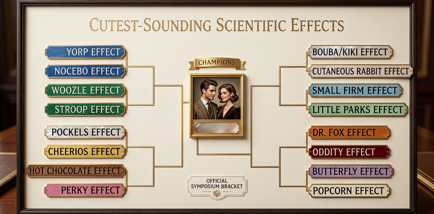 The Stroop-YORP number of a scientific paper is how many of the 16 finalist names (sans 'effect') it manages to casually sneak into the text.