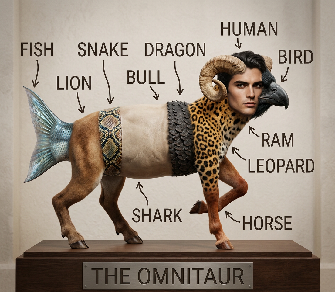 "My parents were both omnitaurs, which is how I got interested in recombination," said the normal human.