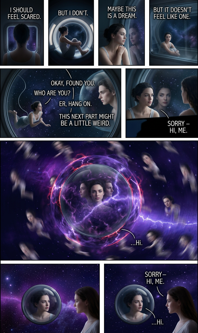 Wait, this is space -- how are you talking to me?  And, as an afterthought, what's up with the hole in reality?