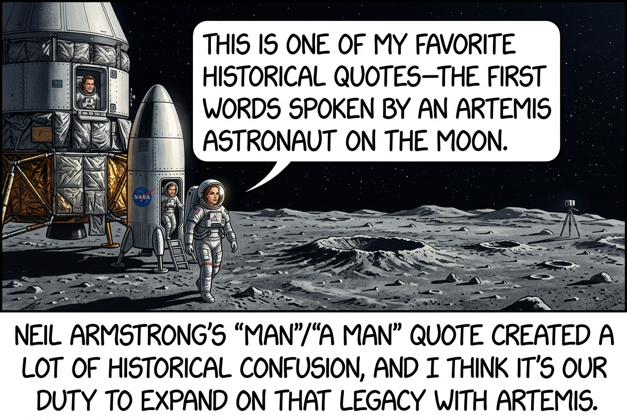 Another option: "It is an honor to be the first human to set foot on the moon."
