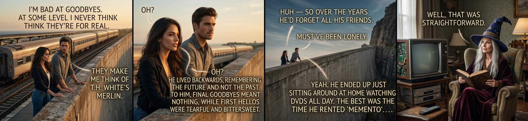 I mean, the black-and-white stuff was running backward, but it hardly mattered to the story.