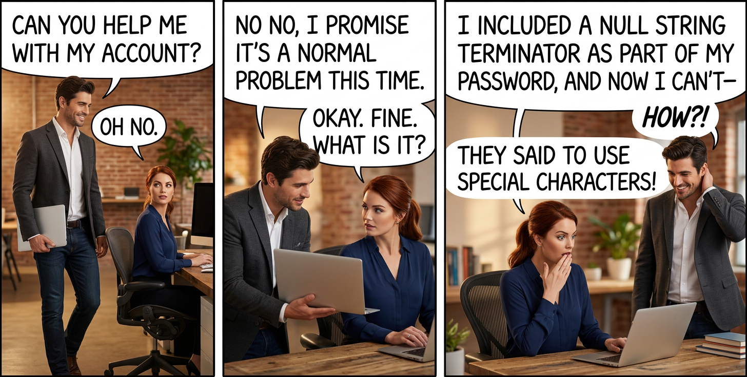 My password is just every Unicode codepoint concatenated into a single UTF-8 string.