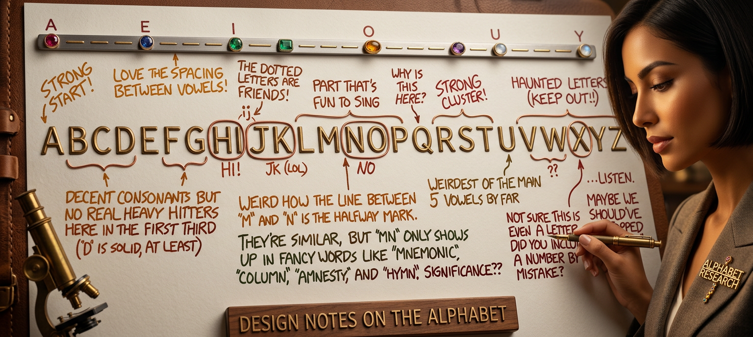 Listen, you're very cute, but if you rearrange the alphabet to put U and I together it will RUIN the spacing!