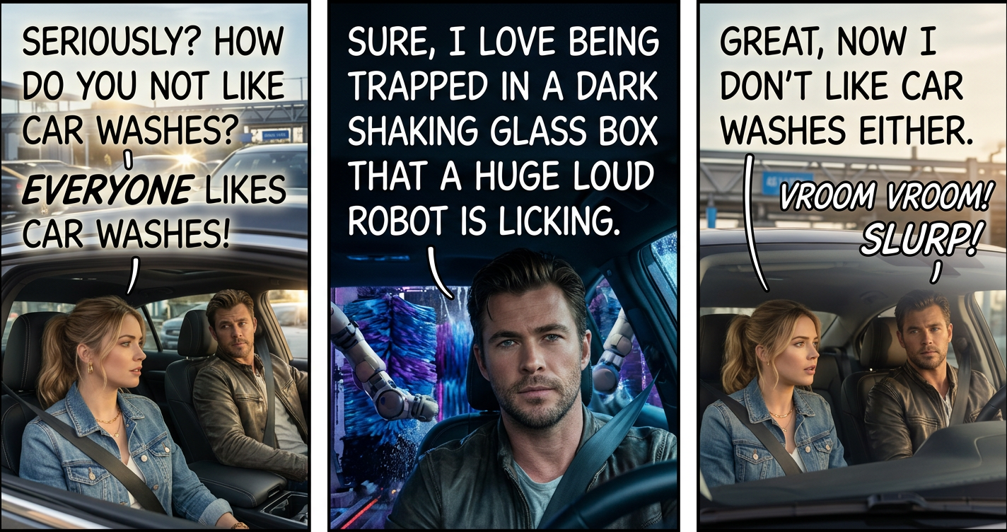 I'm glad modern car washes use synthetic baleen, instead of harvesting it from whales like 1800s car washes did.