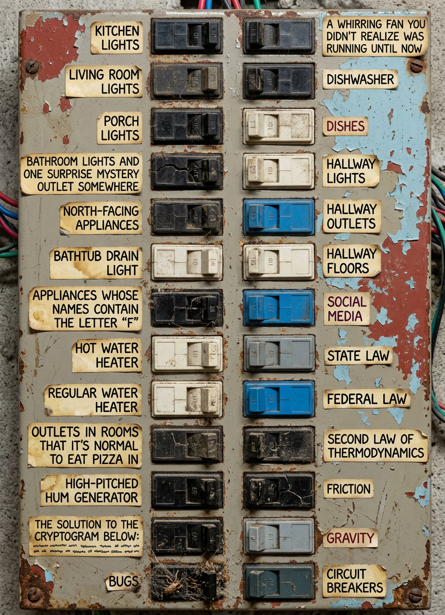 Any electrician will warn you to first locate and flip the house's CAUSALITY circuit breaker before touching the CIRCUIT BREAKERS one.