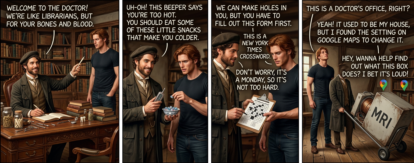 "The police told me I can't be a doctor, but whenever they show up I just go into the Google Maps settings page I found and change the house to 'Police Headquarters' and then they have to do what I say."