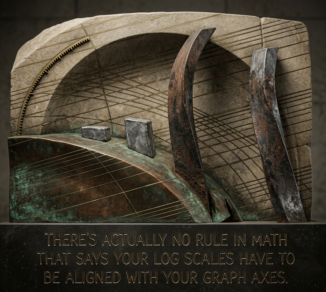 A video can have a log scale that's misaligned with both the time AND space axes.