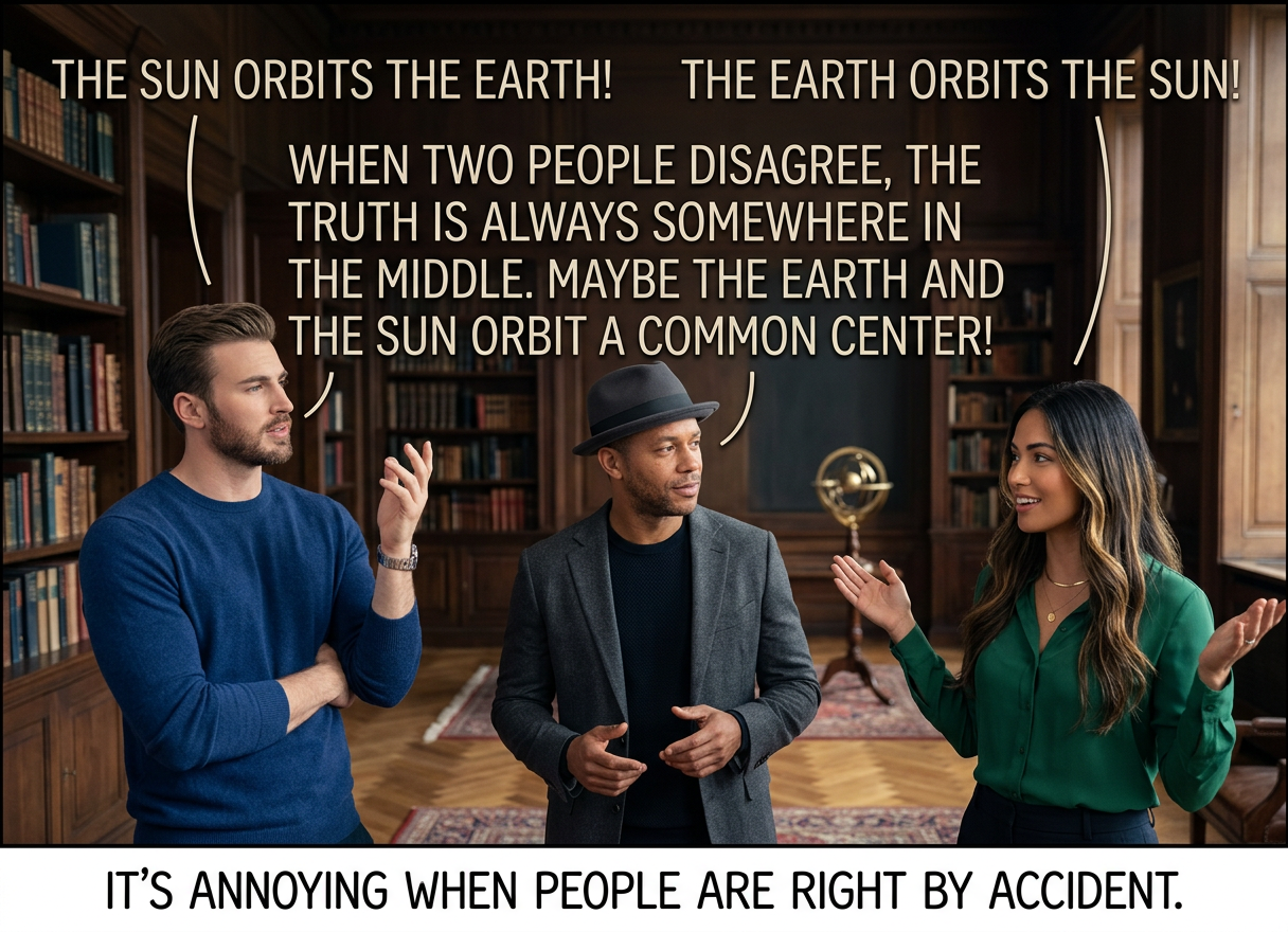 "Some people say light is waves, and some say it's particles, so I bet light is some in-between thing that's both wave and particle depending on how you look at it. Am I right?" "YES, BUT YOU SHOULDN'T BE!"