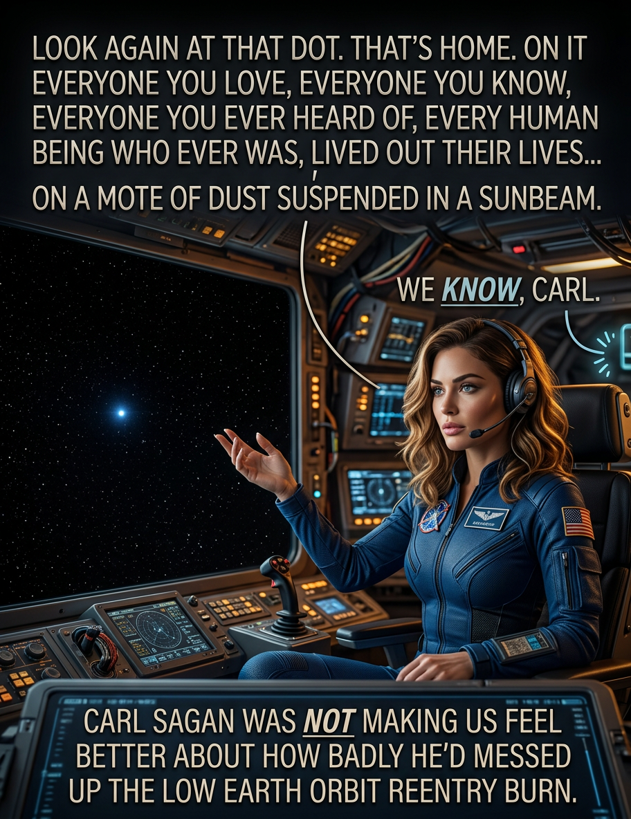 Just think of all the countless petty squabbles and misunderstandings, of all the fervent hatreds, over so insignificant a thing as the direction and duration of a rocket engine firing.