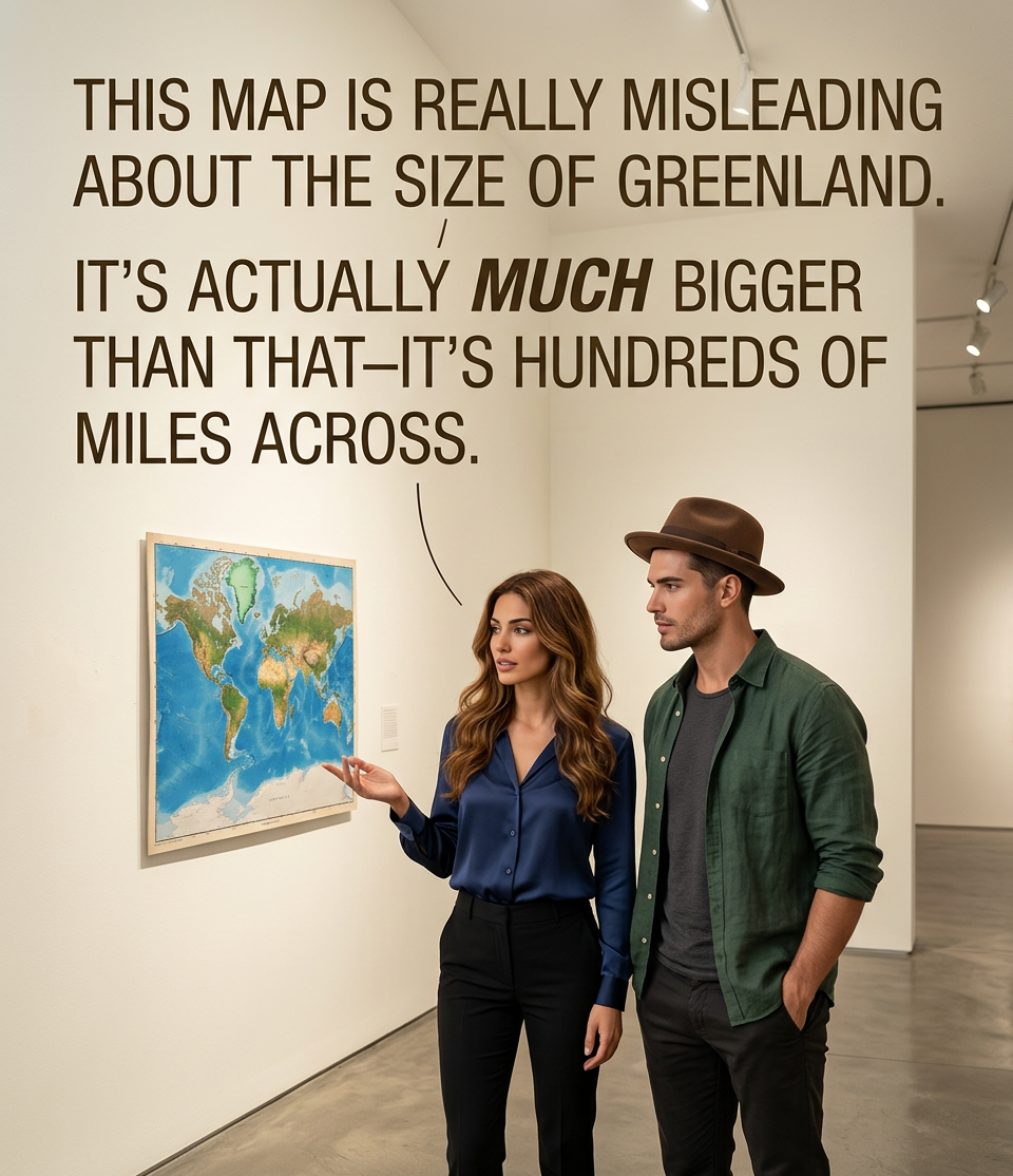 The Mercator projection drastically distorts the size of almost every area of land except a small ring around the North and South Poles.