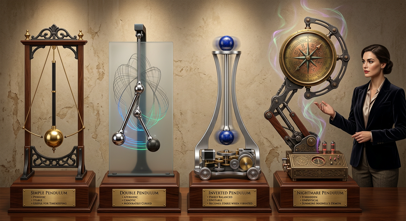 The creepy fingers that grow from a vibrating cornstarch-water mix can be modeled as a chain of inverted vertical pendulums (DOI:10.1039/c4sm00265b) and are believed to be the fingers of Maxwell's Demon trying to push through into our universe.