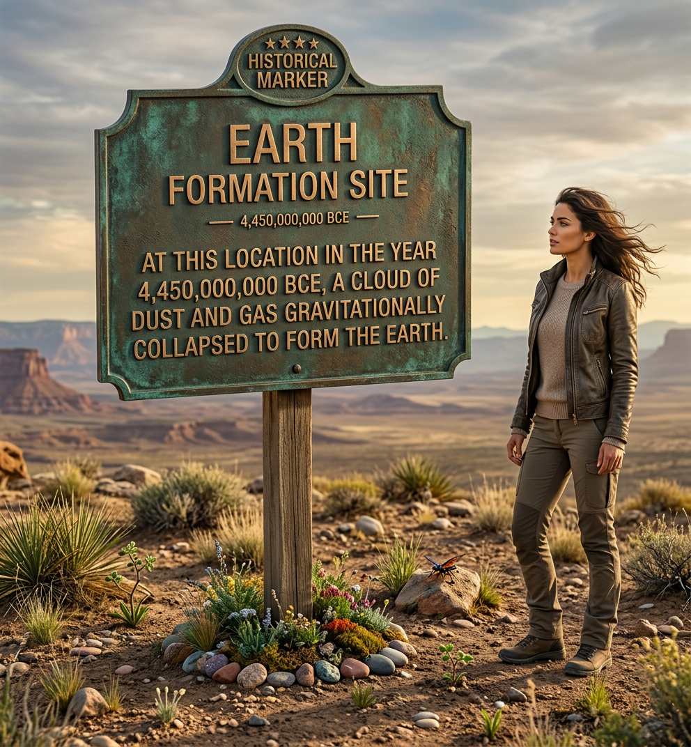 It's not far from the sign marking the exact latitude and longitude of the Earth's core.