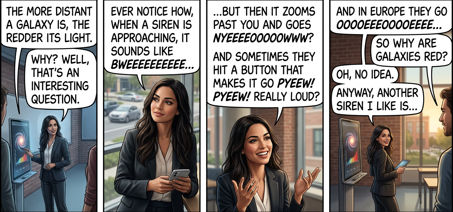 The Doppler effect is a mysterious wavelength-shifting phenomenon which seems to primarily affect sirens, which is why the 🚨 emoji is red.