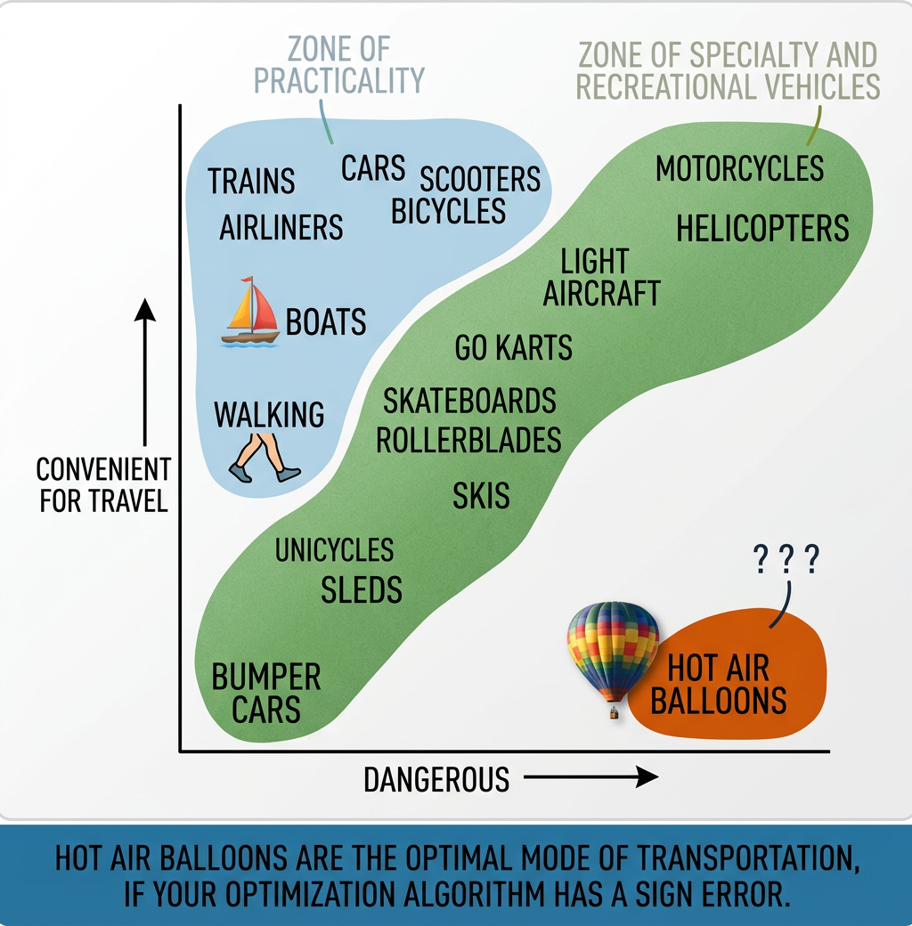 My bold criticism might anger the hot air balloon people, which would be a real concern if any of them lived along a very narrow line directly upwind of me.