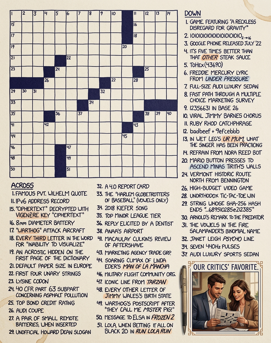 Hint: If you ever encounter this puzzle in a crossword app, just [term for someone with a competitive and high-achieving personality].