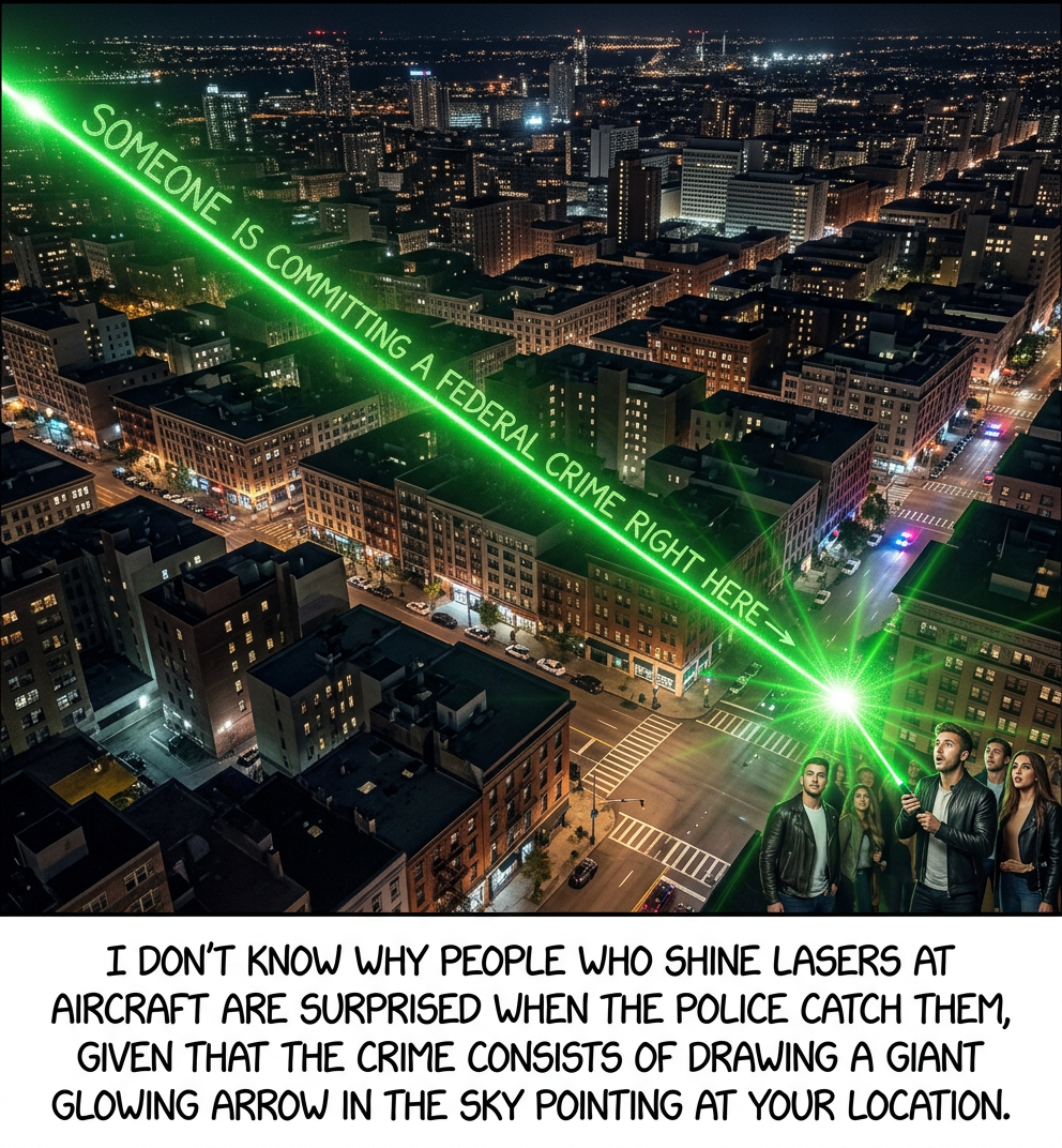 I still don't know how the police found my compound where I ran an illegal searchlight depot/covert blimp airfield/fireworks testing range.