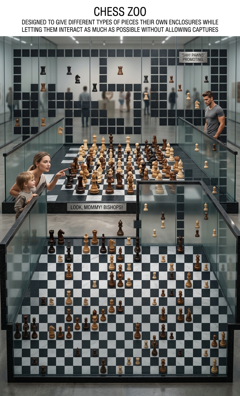 The zoo takes special care to keep kings separated from opposite-color pieces as part of their conservation program to prevent mating in captivity.