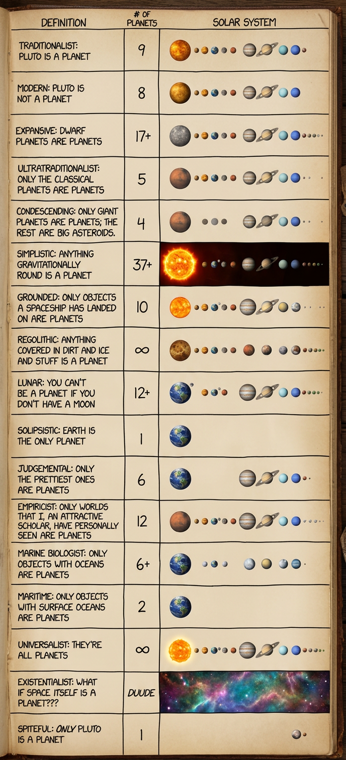 Under the 'has cleared its orbital neighborhood' and 'fuses hydrogen into helium' definitions, thanks to human activities Earth technically no longer qualifies as a planet but DOES count as a star.