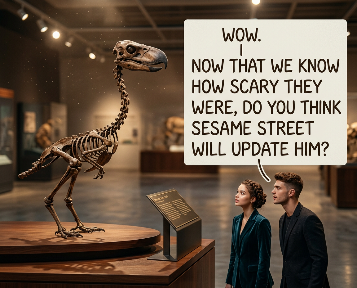 There has long been debate about Big Bird's species, with some experts claiming he was a canary, but recent genetic analysis places him firmly in Cariamiformes.