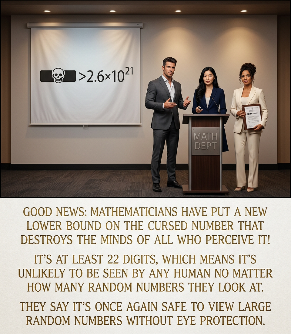 Another group of mathematicians is working to put an upper bound on the number, although everyone keeps begging them to stop.