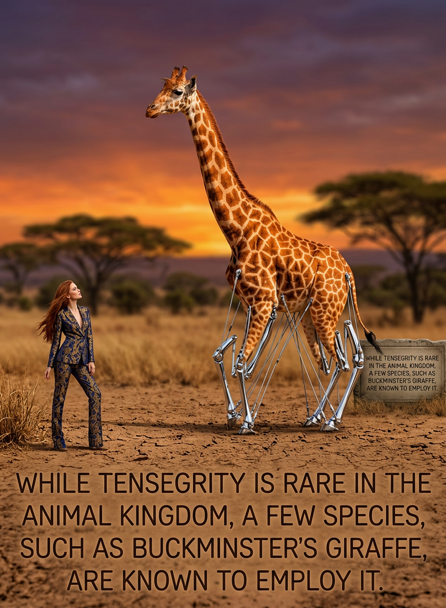 Some people argue that the tension and compression in the human skeleton is technically tensegrity, but it's missing the defining characteristic: making people say 'wtf, how is that thing floating?' when they see it.