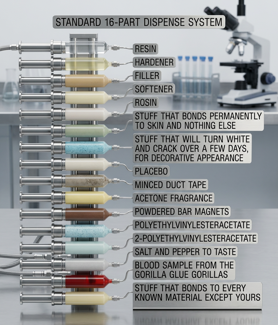 Some surfaces may seem difficult to glue. But if you research the materials, find tables of what adhesives work on them, and prepare your surfaces carefully, you can fail to glue them in a fun NEW way that fills your house with dangerous vapors.