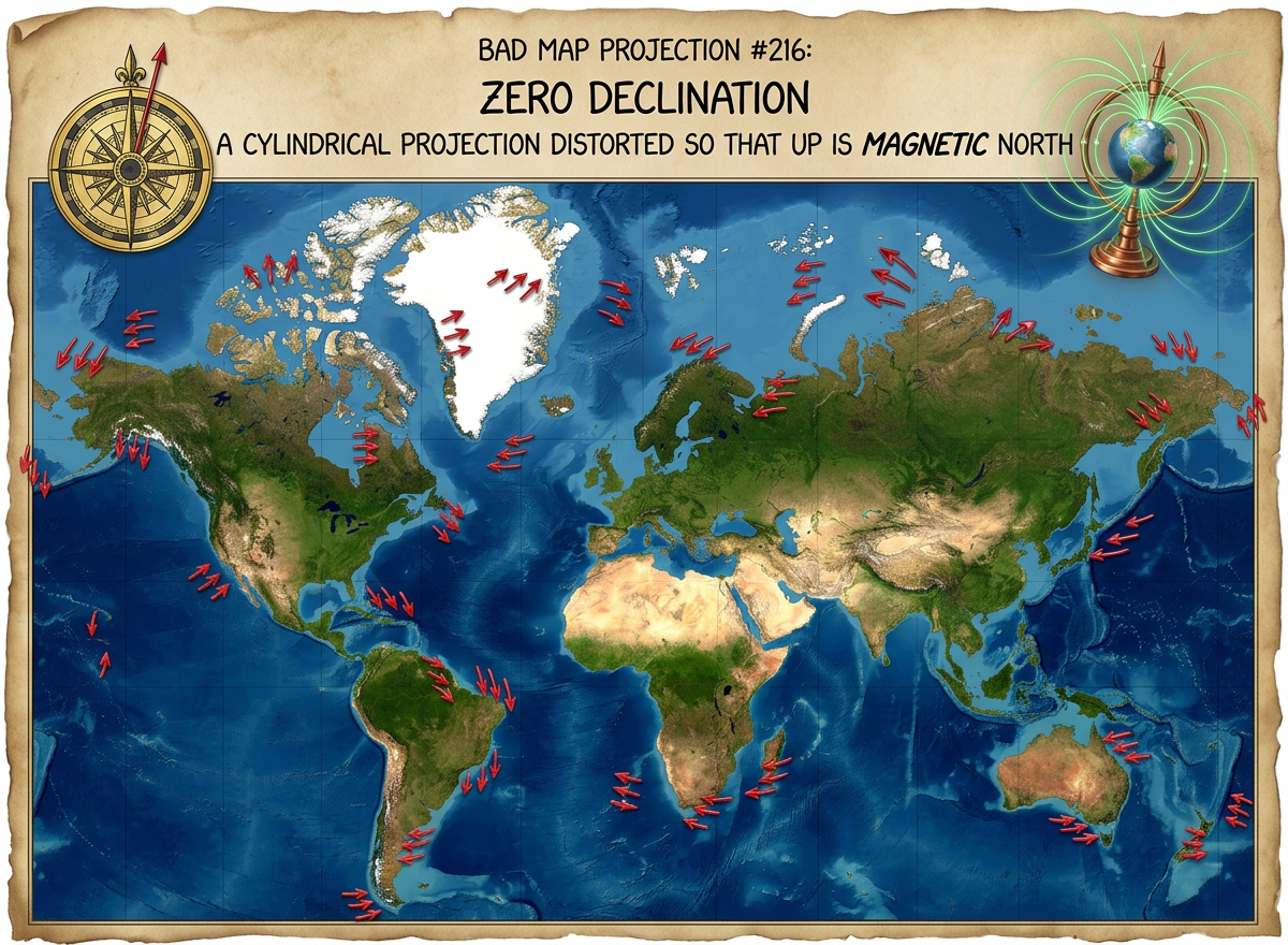 'The zero line in WMM2025 passes through a lot of population centers; I wonder what year the largest share of the population lived in a zone of less than 5° of declination,' he thought, derailing all other tasks for the rest of the day.