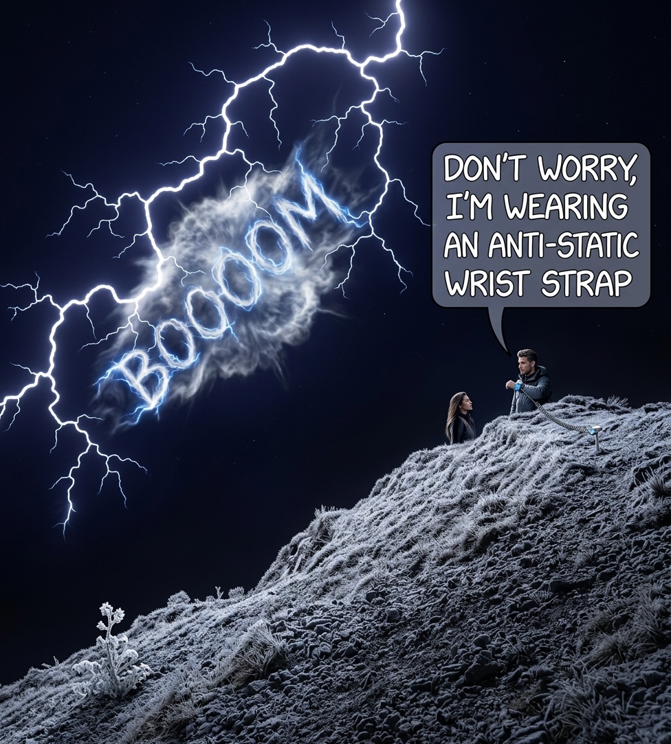 Maybe you should wear one too? I guess I'm taller than you, so as long as I have one we're fine.