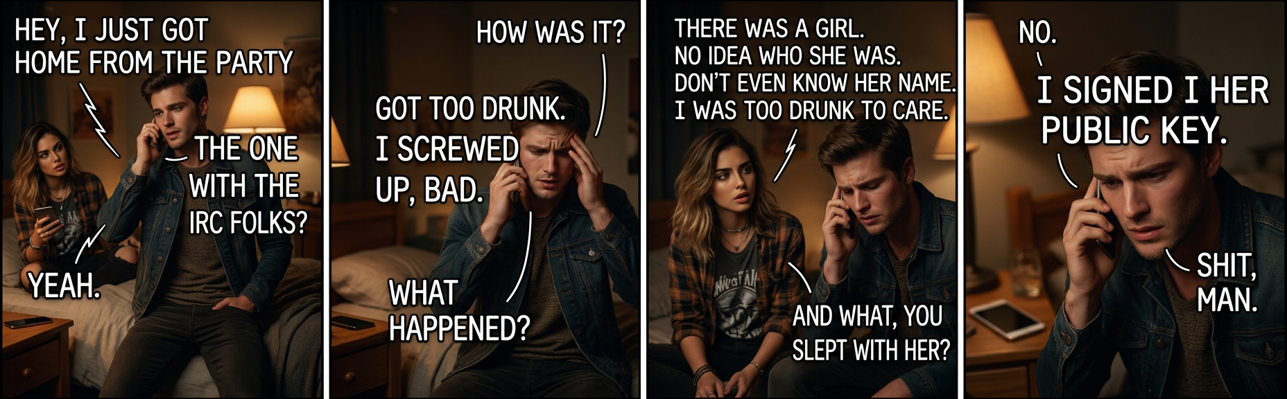 Never bring tequila to a key-signing party.