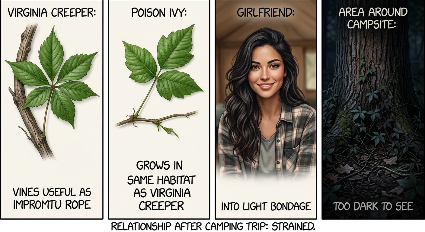 Friggin' modern tents don't have a single piece of rope.