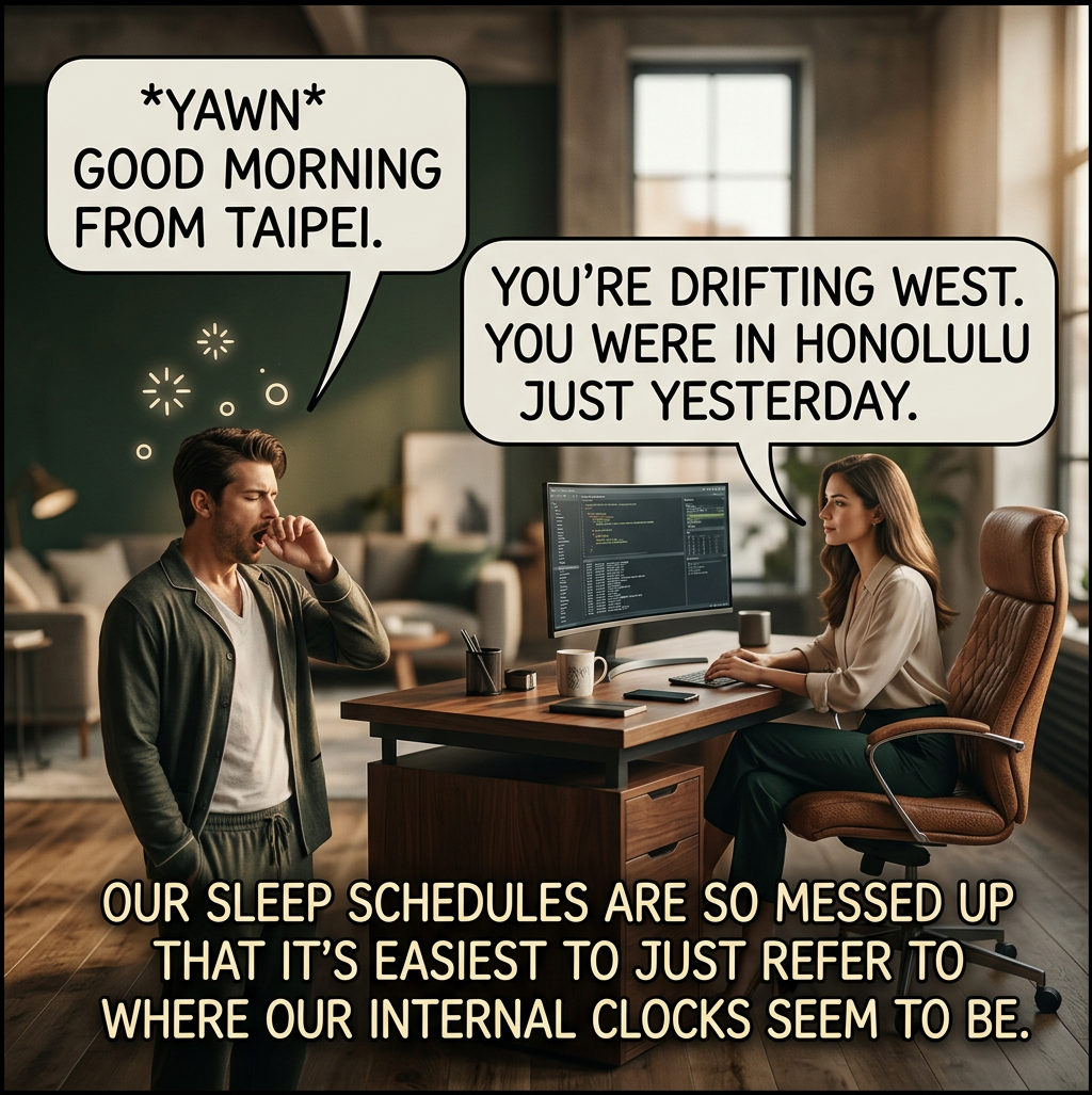 As my standard, I use going to sleep at midnight and waking up at 8 AM.