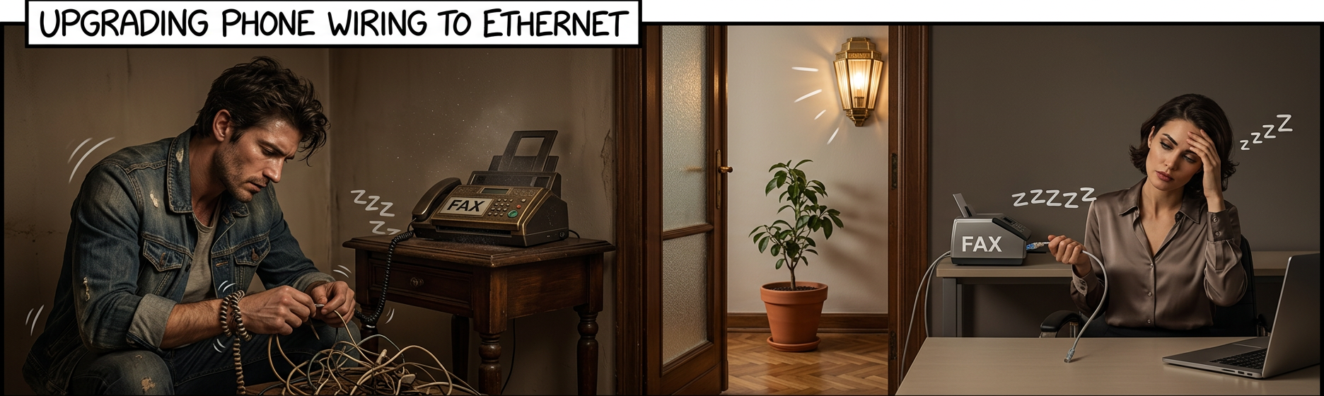 My friend Finn tried to mail one end of the cable to me and thread the mail system.