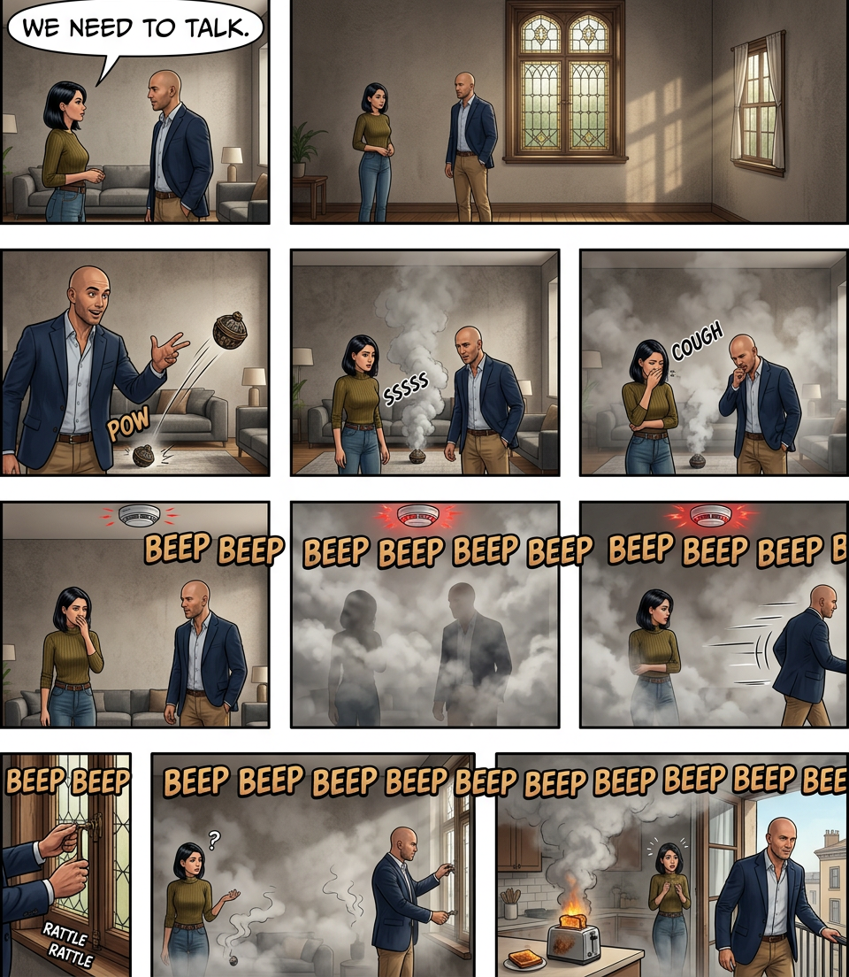 'The sad thing is that I just wanted to talk about your poor smoke-bomb techniques.'