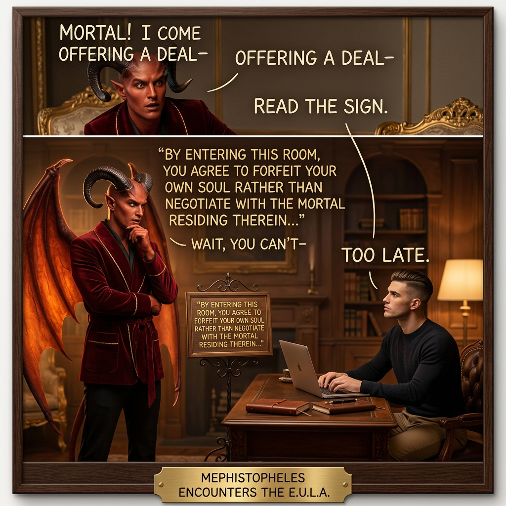 The only blood these contracts are signed in is from me cutting my hand trying to open the goddamn CD case.