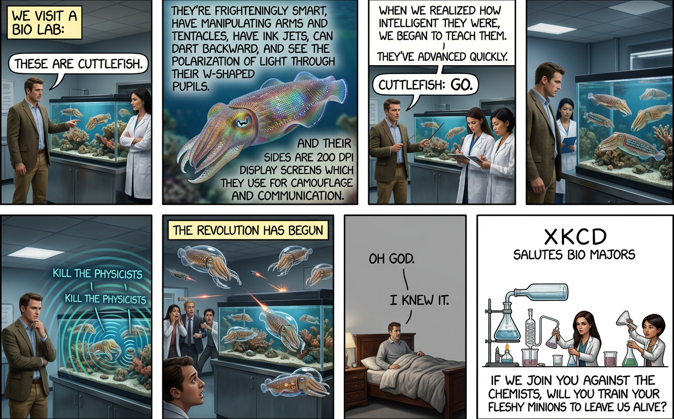 Unless the CS students finish the robot revolution before you finish the cephalopod one.