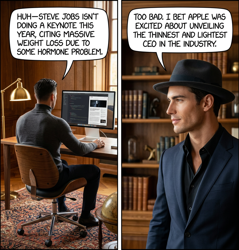 He should be better soon -- now that the Apple Store is getting rid of DRM, Cory Doctorow will get rid of his Steve Jobs voodoo doll.