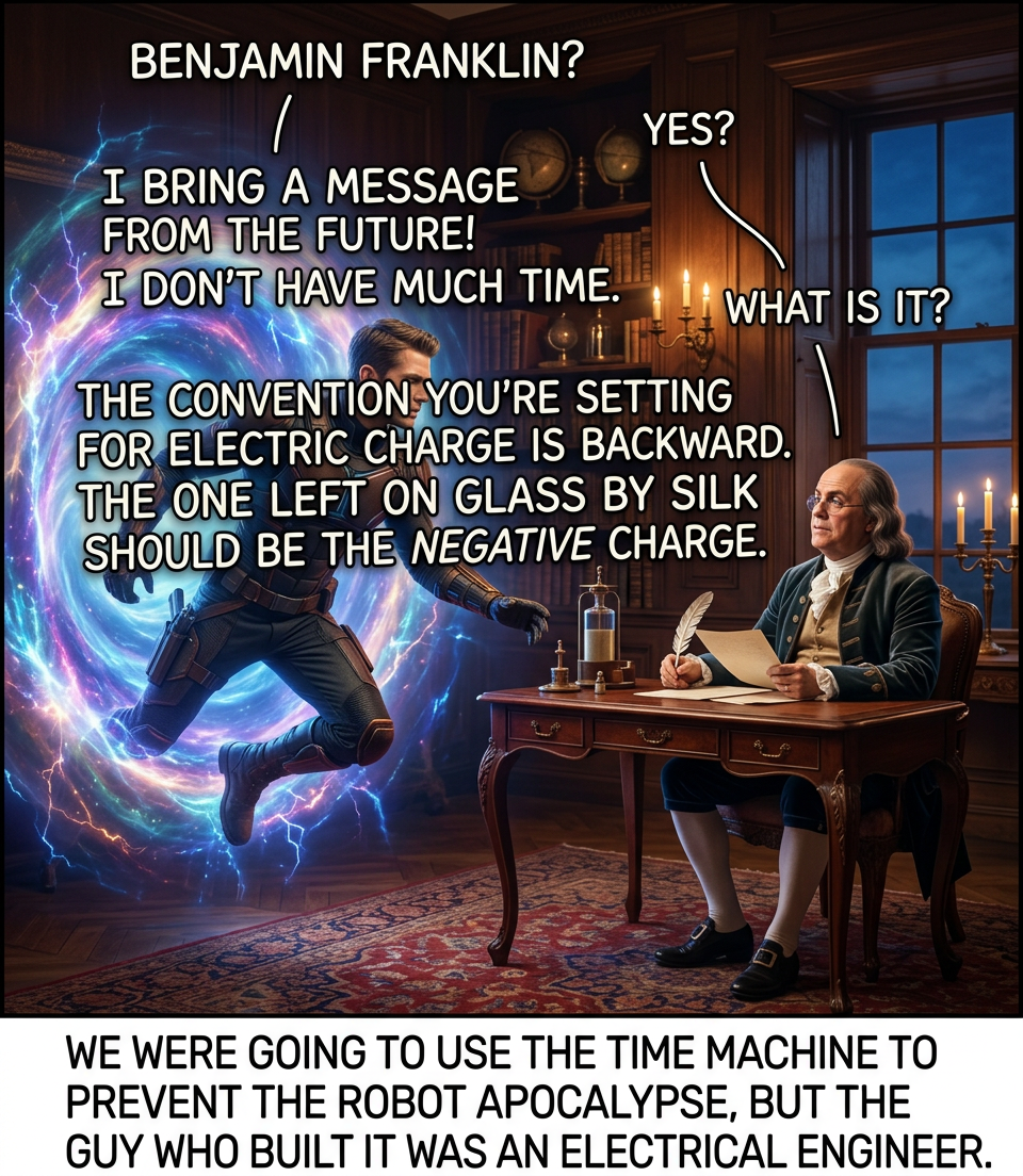 Sure, we could stop dictators and pandemics, but we could also make the signs on every damn diagram make sense.