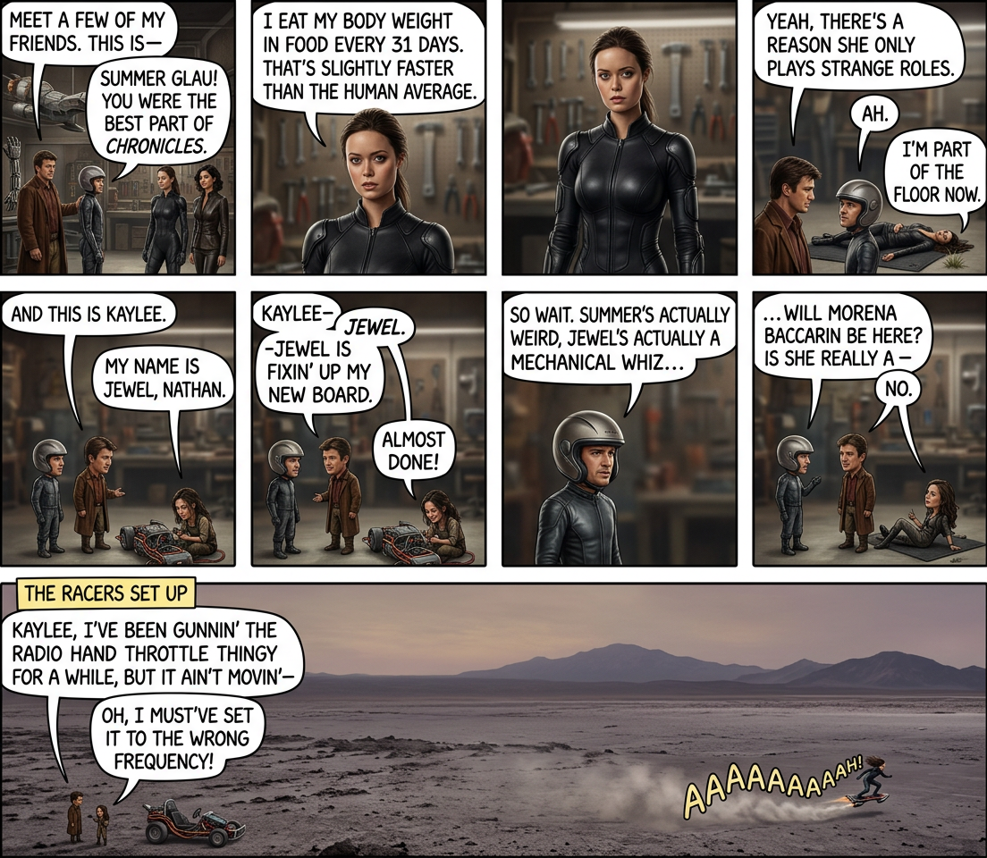 No, the best things about The Sarah Connor Chronicles were: (1) watching Sarah and Cameron try to pass for normal, and (2) Cameron throwing people and things through walls.  Everything else was pretty secondary.