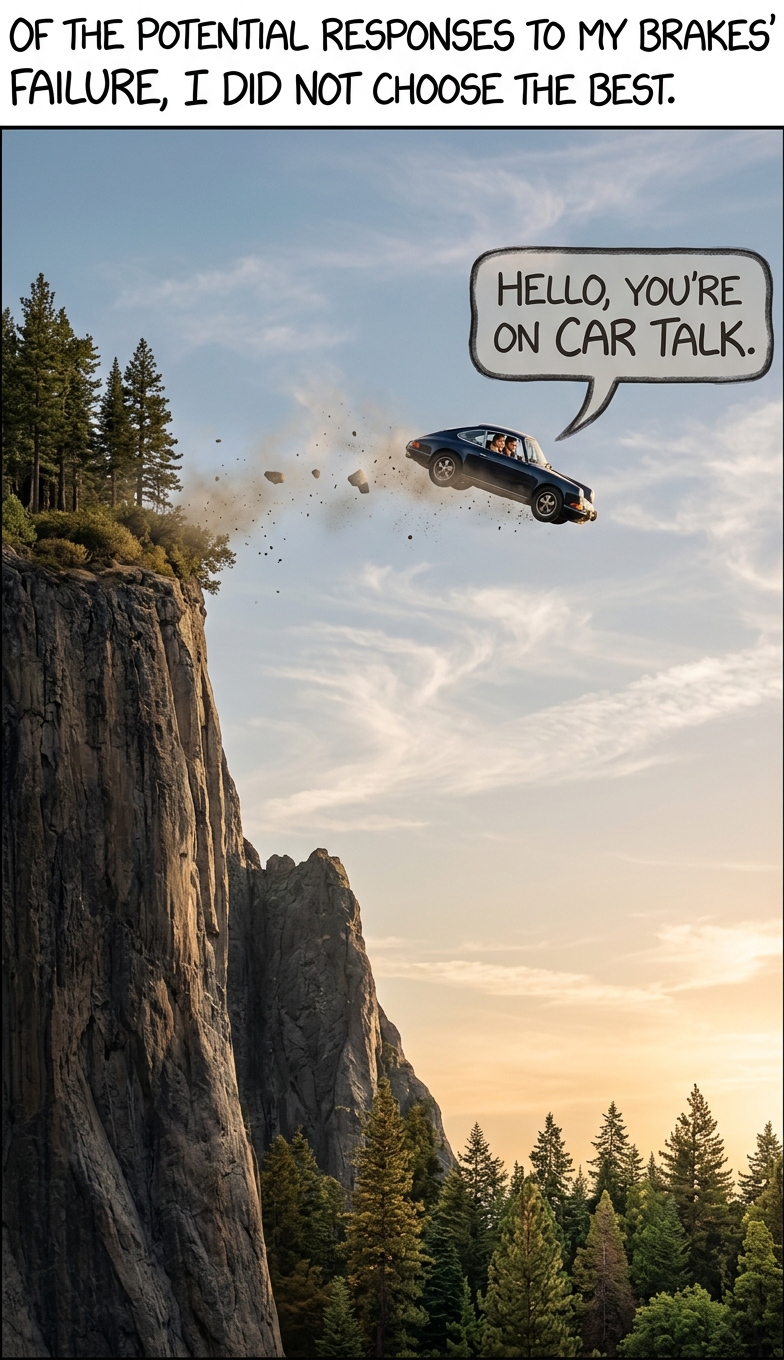 It was the funniest 6.5 seconds of my life, although as usual like 80% of it was just Tom and Ray's gasping, hacking laughter.