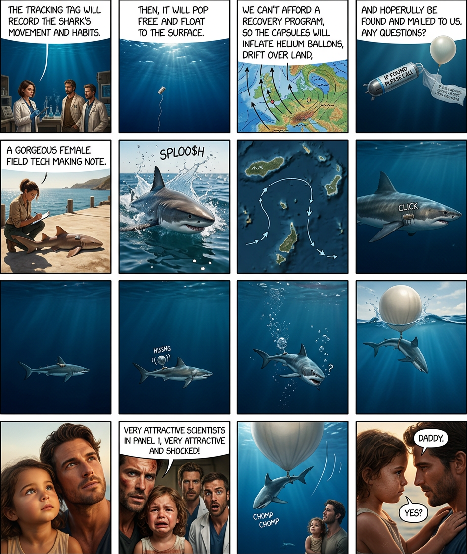 Completely implausible? Yes. Nevertheless, worth keeping a can of shark repellent next to the bed.