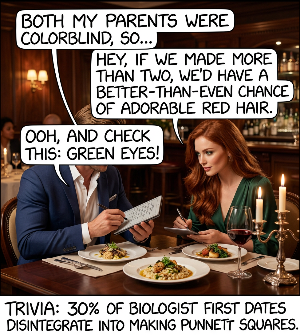 Well, the kid's definitely getting the biology geek phenotype.