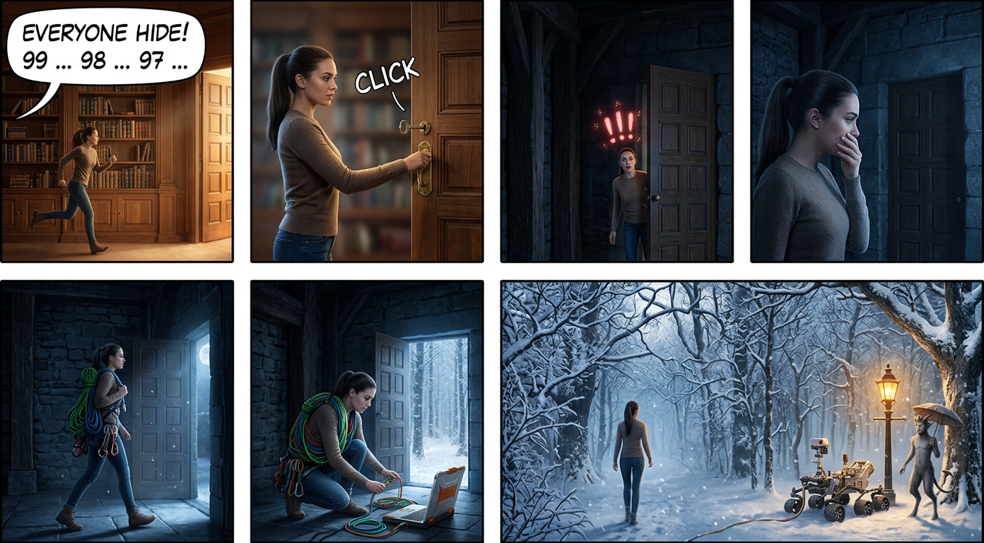 Moments later, the White Witch rolls up and, confused, tries to tempt the probe with a firmware upgrade.