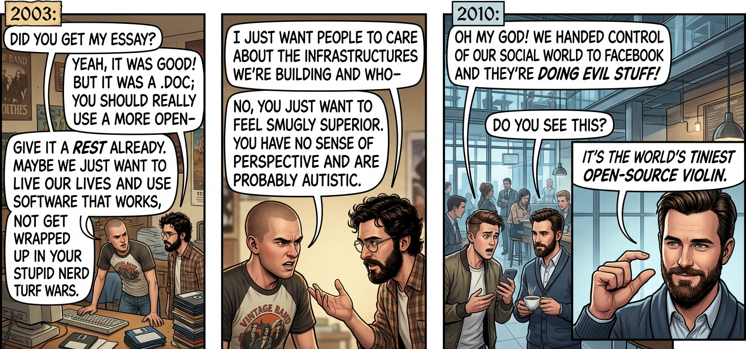 The heartfelt tune it plays is CC licensed, and you can get it from my seed on JoinDiaspora.com whenever that project gets going.