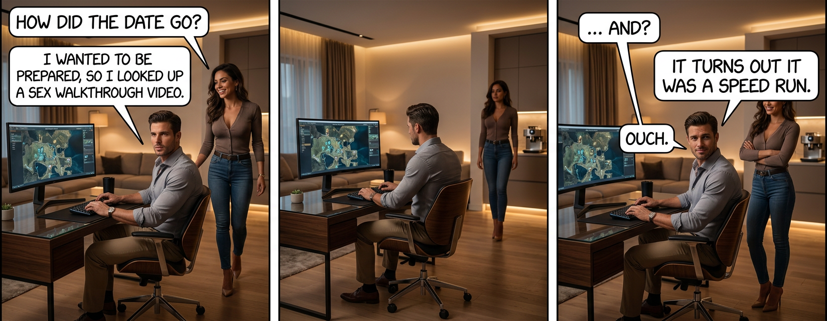 There's nothing hotter than porn dubbed over with a poorly-mic'd teenager's voice explaining each step in a droning monotone. 'okay, we're almost at the spawn point ... separate the labia, but watch out, there are more inside them ..."