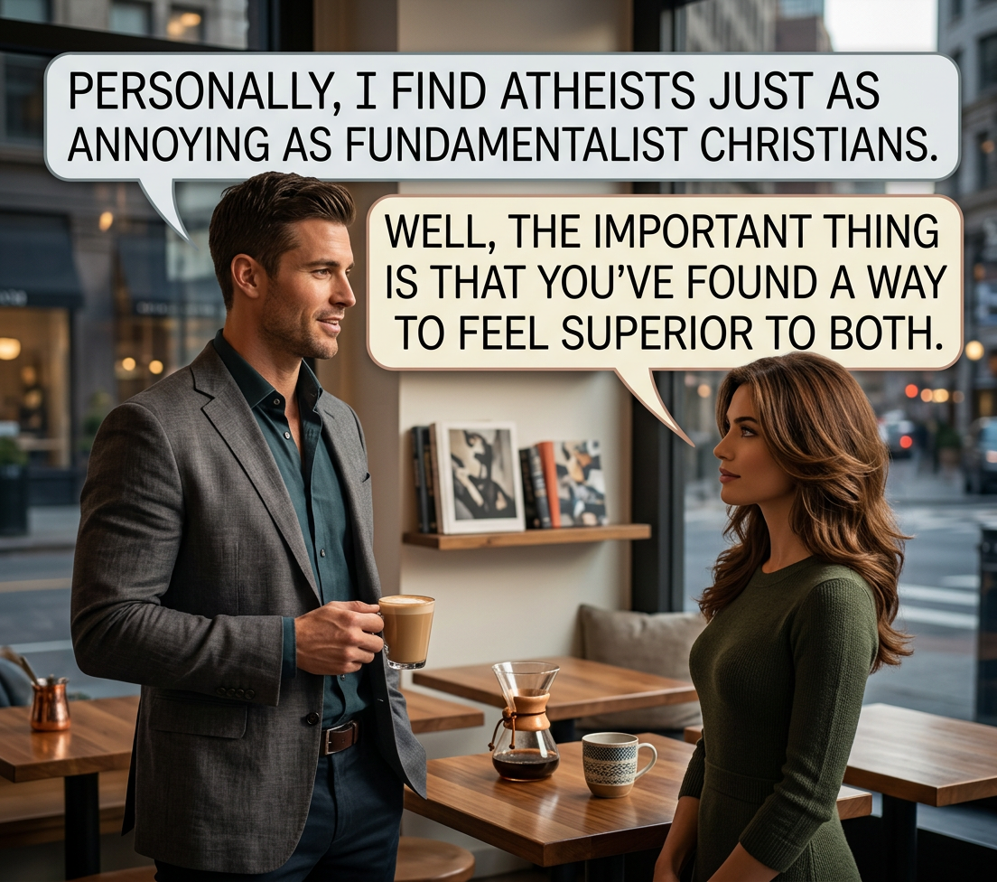 'But you're using that same tactic to try to feel superior to me, too!' 'Sorry, that accusation expires after one use per conversation.'