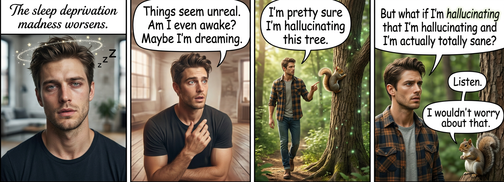 I'm not listening to you.  I mean, what does a SQUIRREL know about mental health?