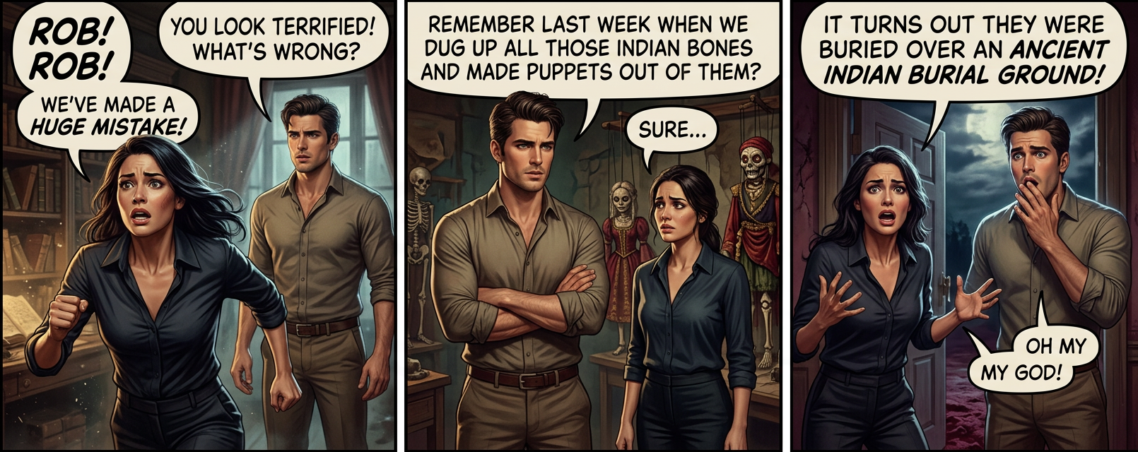 It gets worse! You know that wizened old monk with the gypsy wife whose voodoo shop we smash up every day after school?