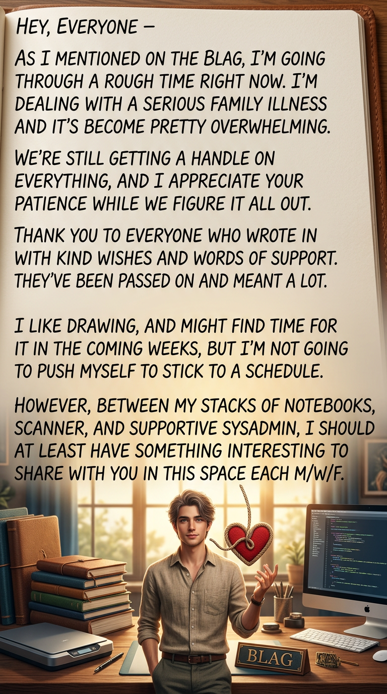 <3 If there's anything you can do, I'll let you know. For the moment, any simple distracting online games sent to sick@xkcd.com will not go unappreciated [EDIT: Holy crap 2,700 games before noon. I love you guys; thank you. They will be passed along and played by us all.]