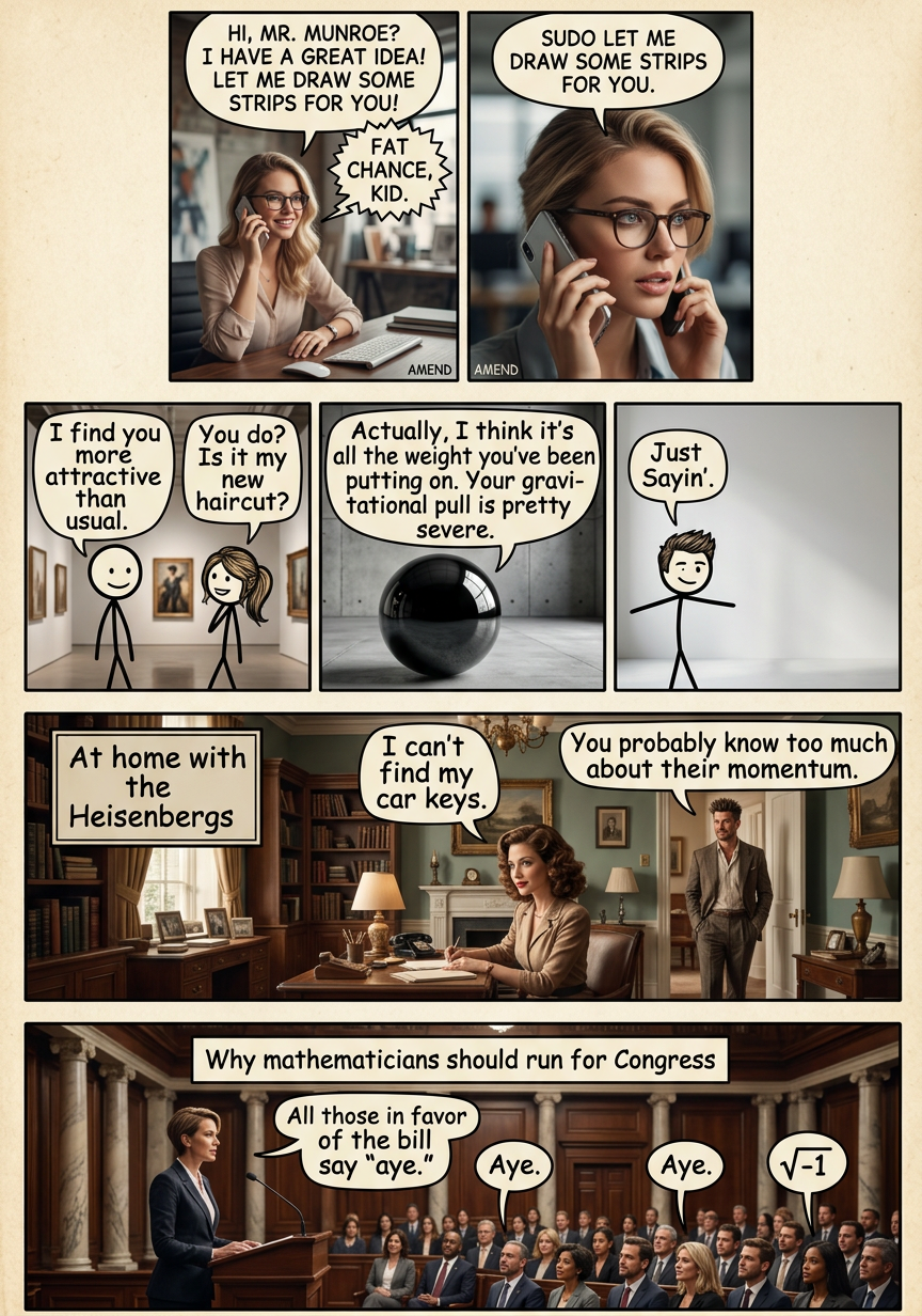 Guest comic by Bill Amend of FoxTrot, an inspiration to all us nerdy-physics-majors-turned-cartoonists, of which there are an oddly large number.