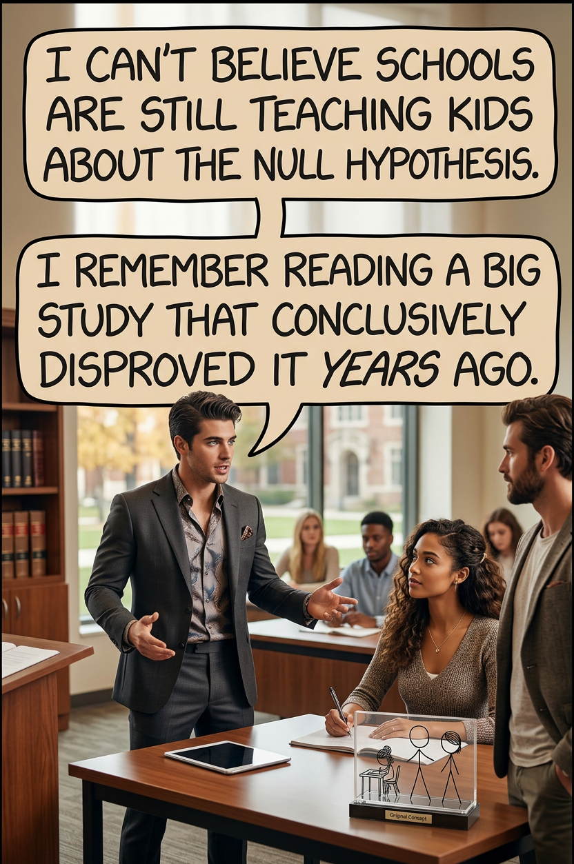 Hell, my eighth grade science class managed to conclusively reject it just based on a classroom experiment. It's pretty sad to hear about million-dollar research teams who can't even manage that.